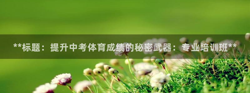 香港尊龙：**标题：提升中考体育成绩的秘密武器：专业