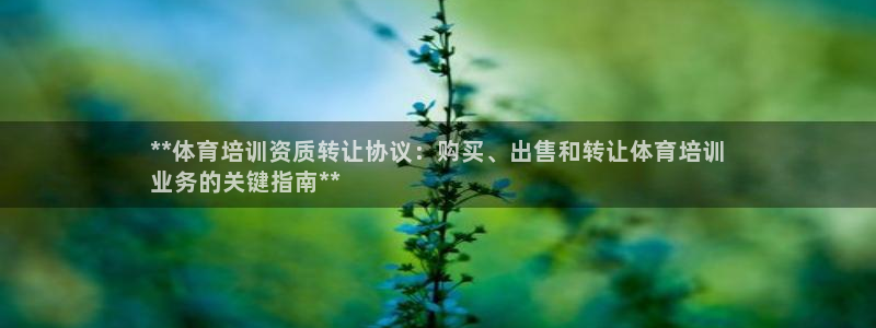 尊龙凯时app官网：**体育培训资质转让协议：购买、