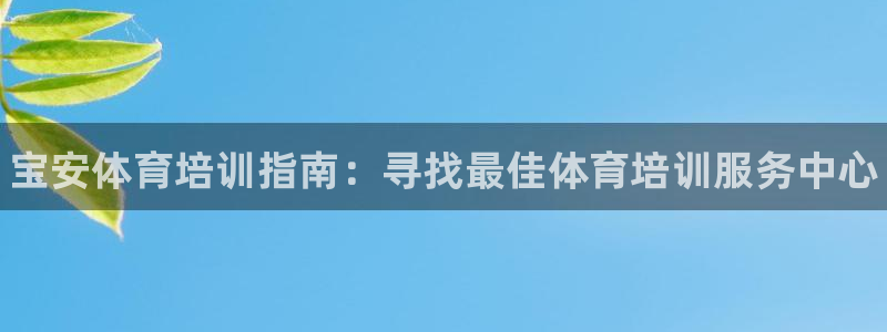 尊龙凯时老板：宝安体育培训指南：寻找最佳体育培训服务